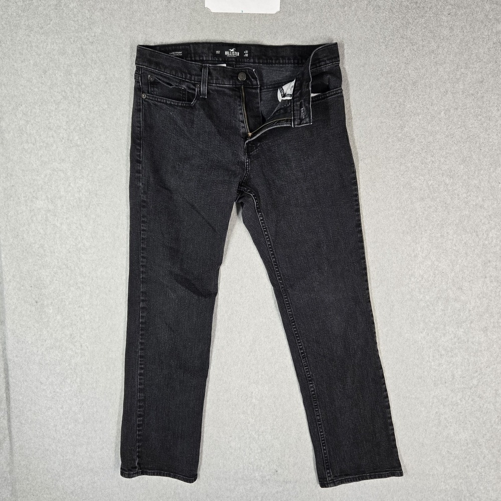 Hollister Men Jeans 31X32 Gray Classic Straight Epic Flex Mid Rise 28" Inseam